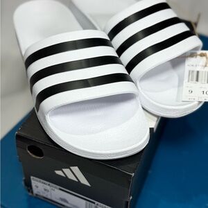 NWT Adidas Slides White